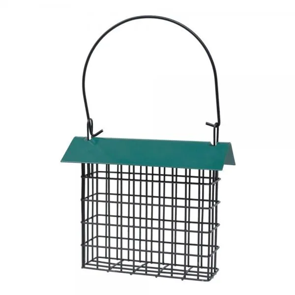 Green Single Suet Feeder with Roof (BE167)