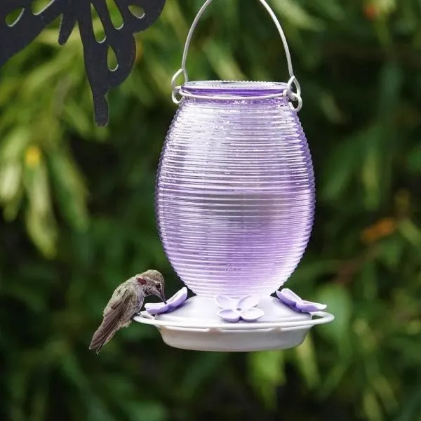 Lilac Dreams Antique Glass Hummingbird Feeder 29oz - image 2